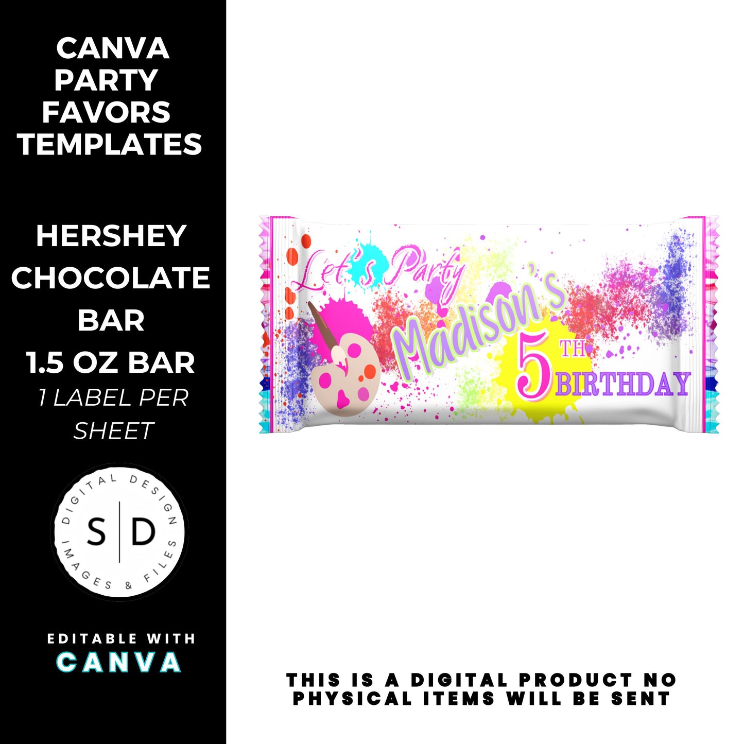 Let's Paint Birthday Party Favor Templates
