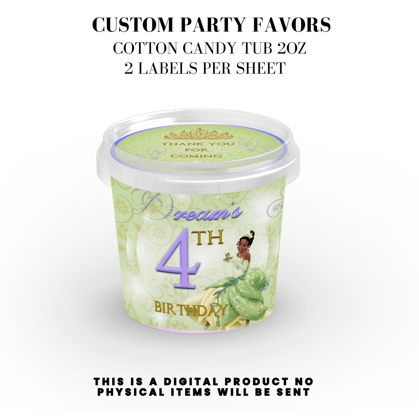 Princess Tiana Printable Favor Designs DFY