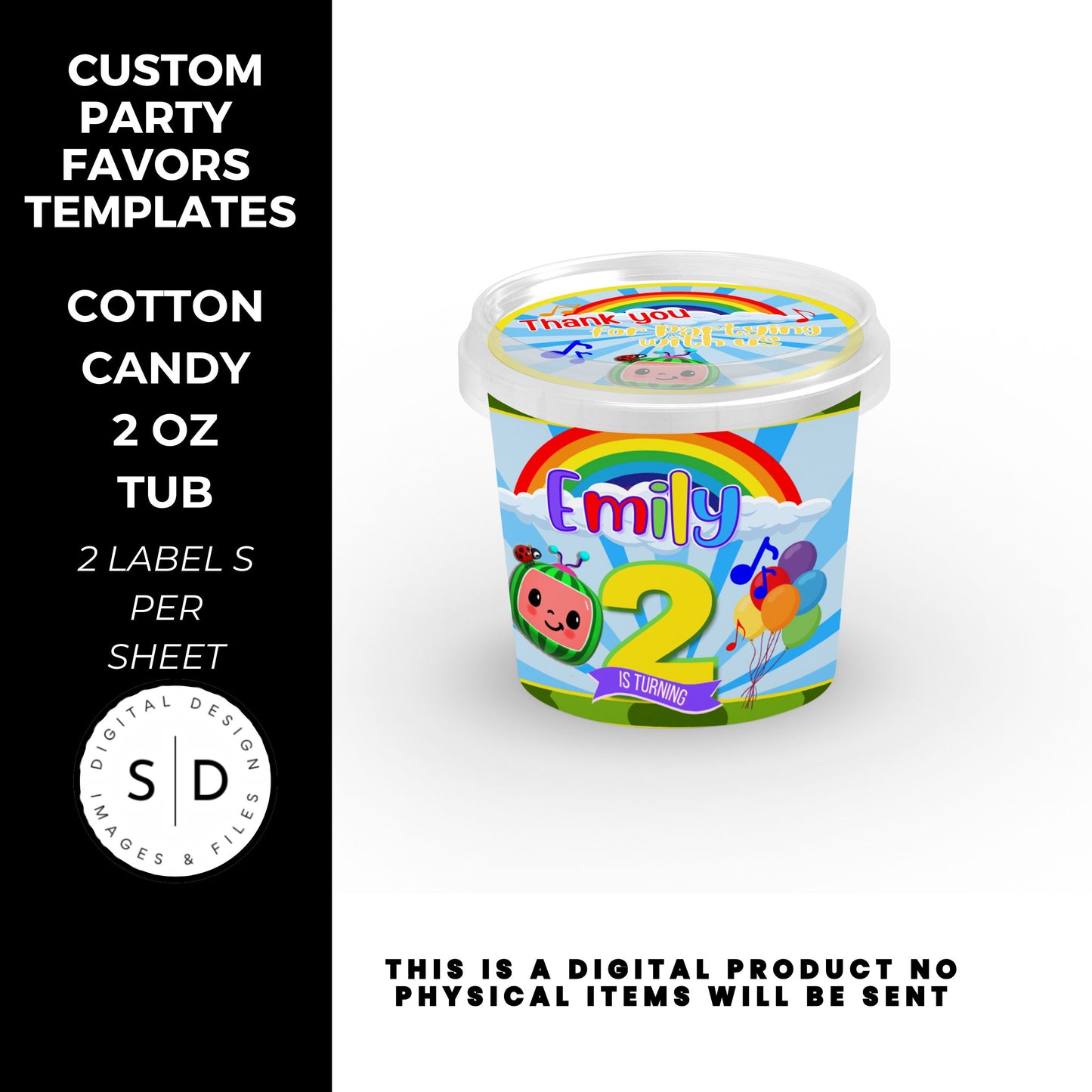 Rainbow Melon Birthday Party Favor Bundle DFY