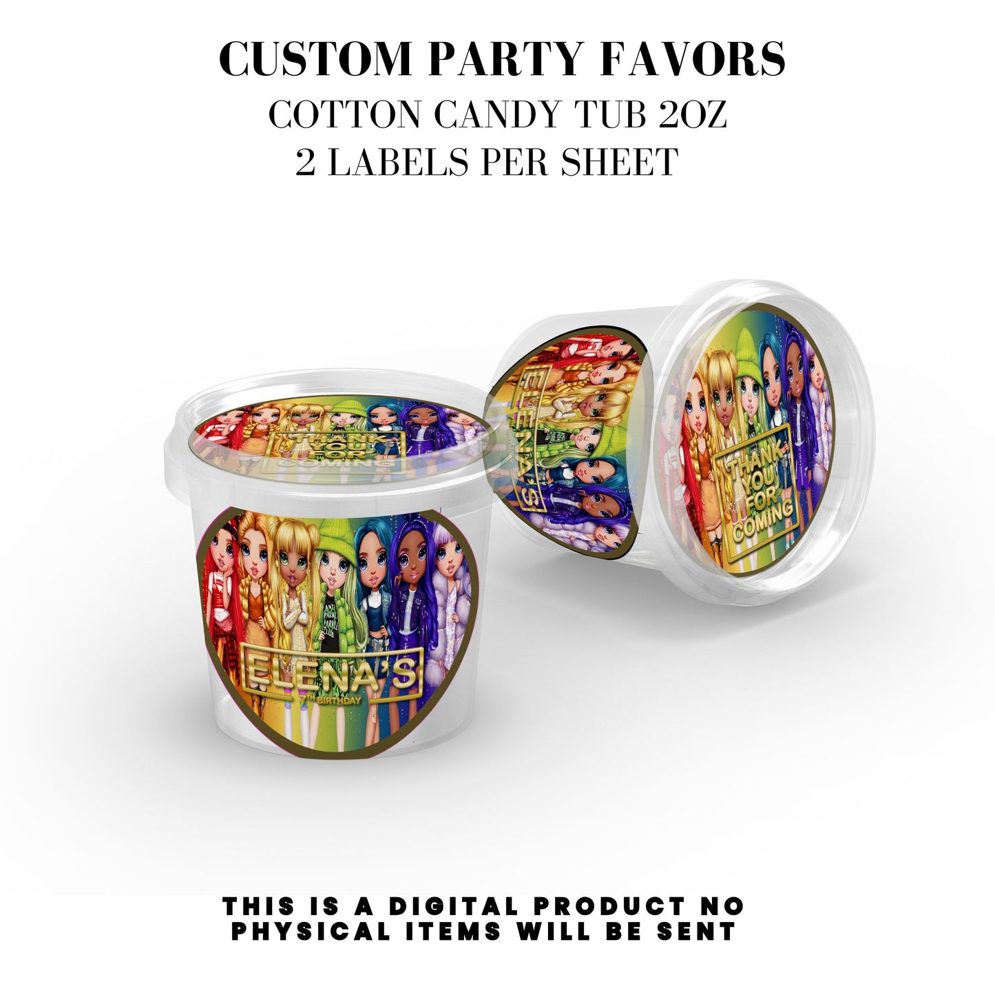 Rainbow High Birthday Party Favors DFY