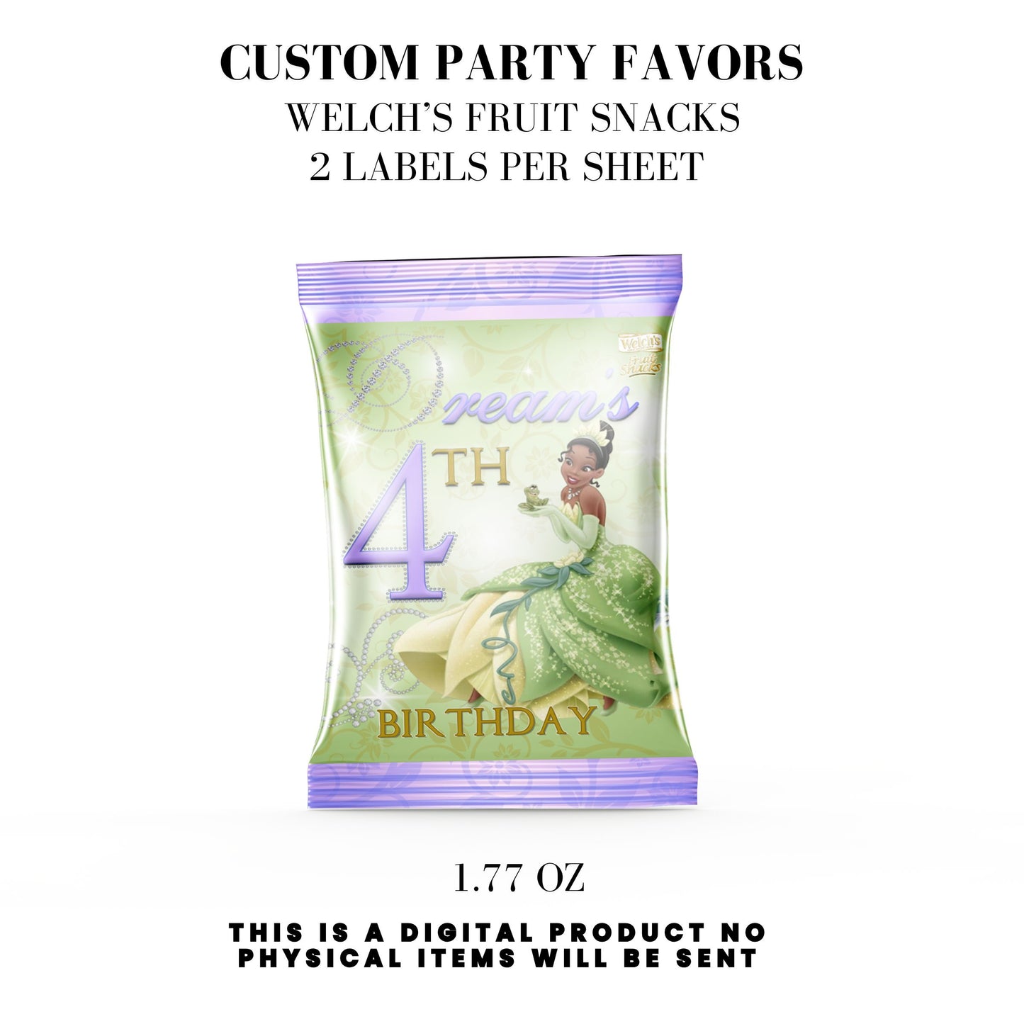 Princess Tiana Printable Favor Designs DFY