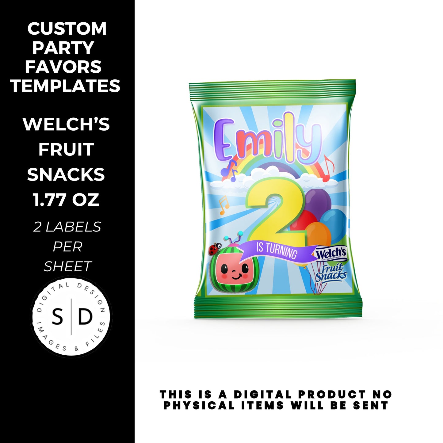 Rainbow Melon Birthday Party Favor Bundle DFY