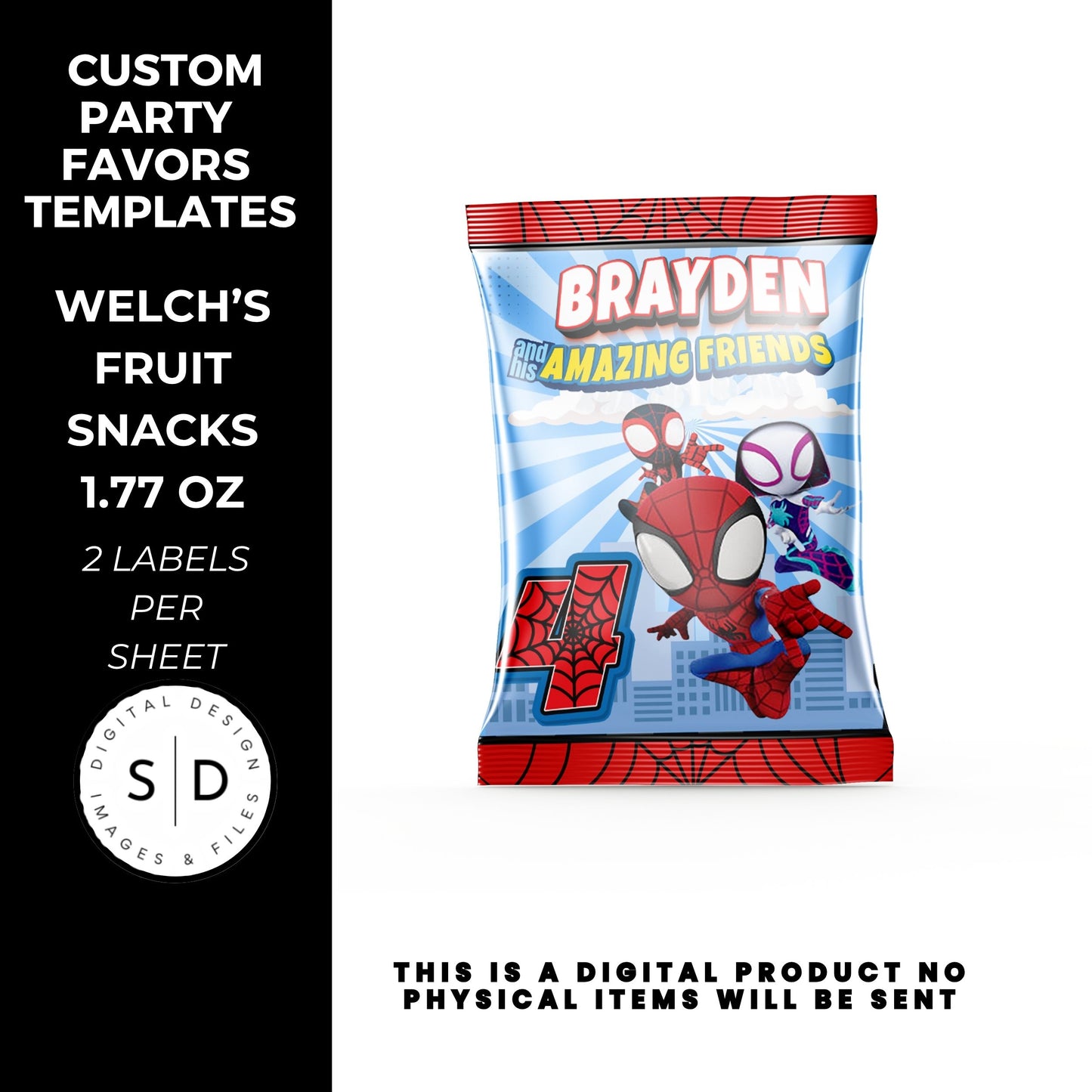 Spidey & Friends Birthday Party Favors DFY