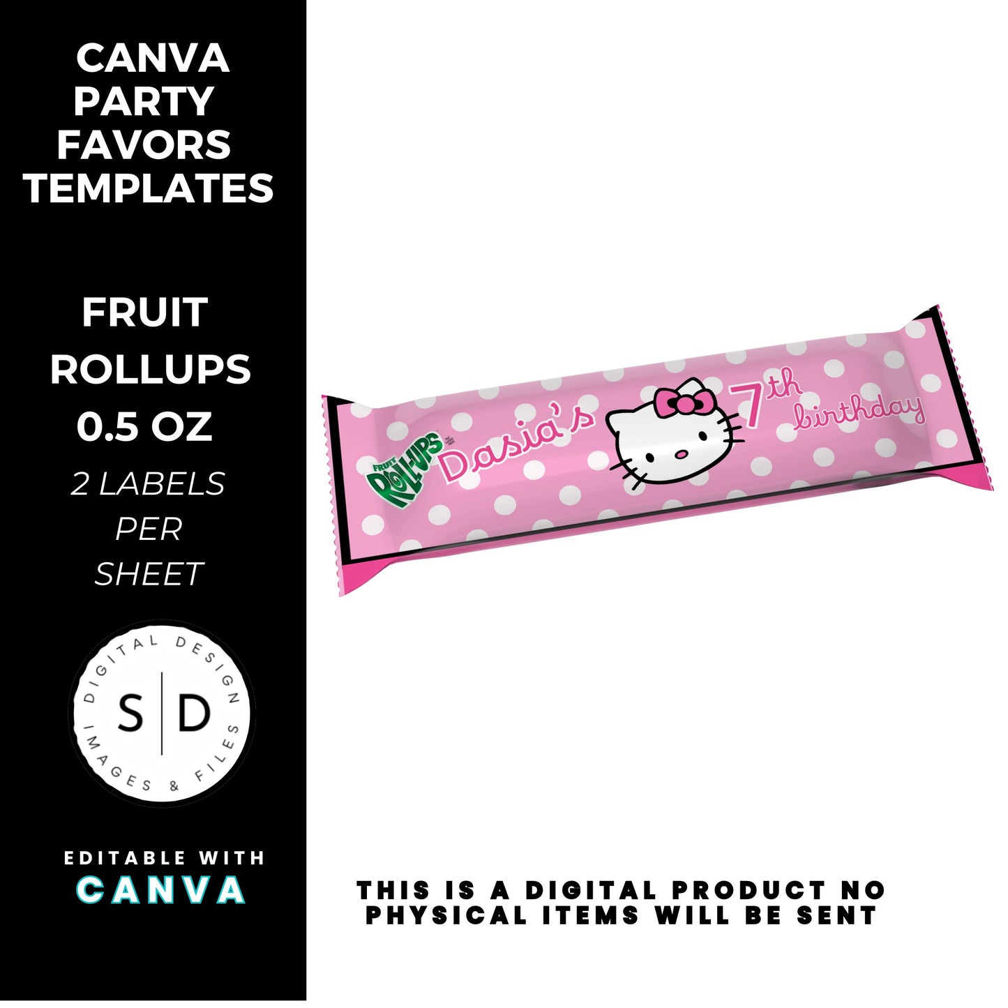 Kitty Birthday Party Favor Templates Bundle