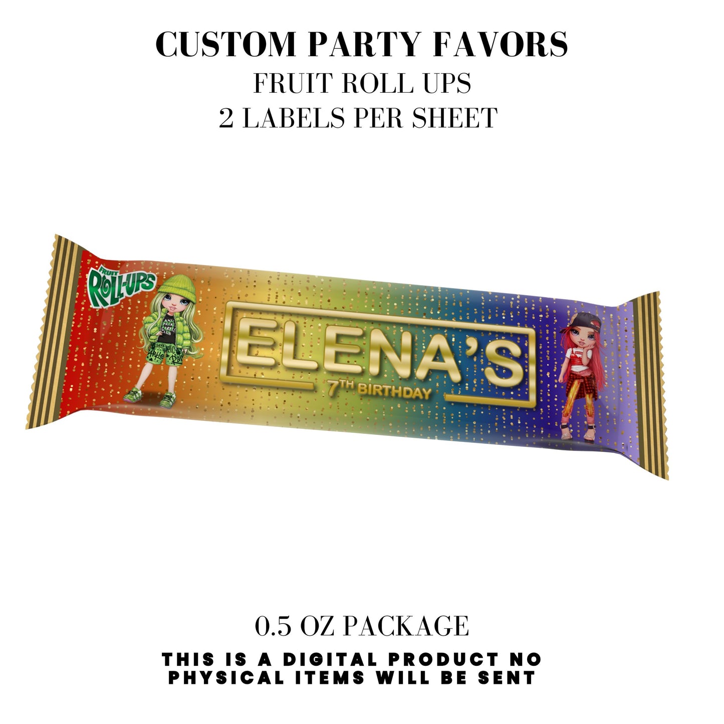 Rainbow High Birthday Party Favors DFY