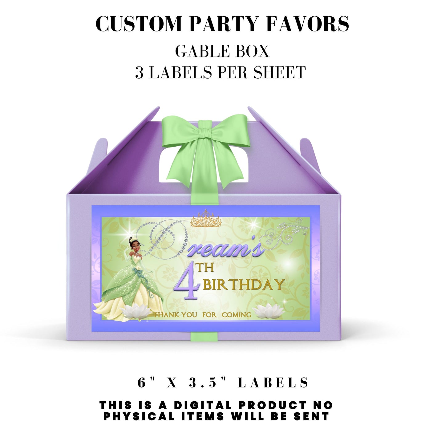 Princess Tiana Printable Favor Designs DFY