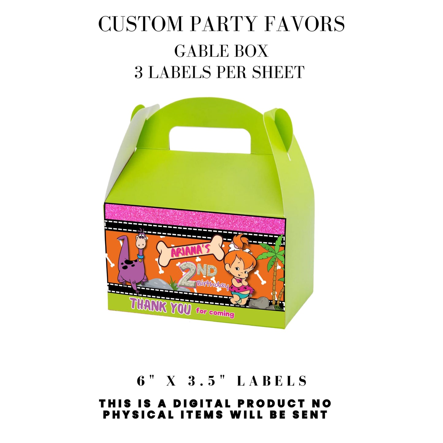 Pebbles & Dino Stone Age Birthday Party Favors DFY