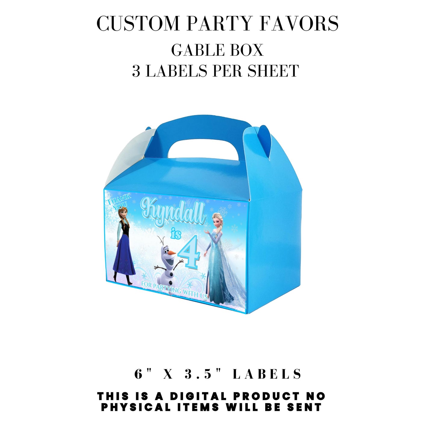 Frozen Birthday Party Favors DFY