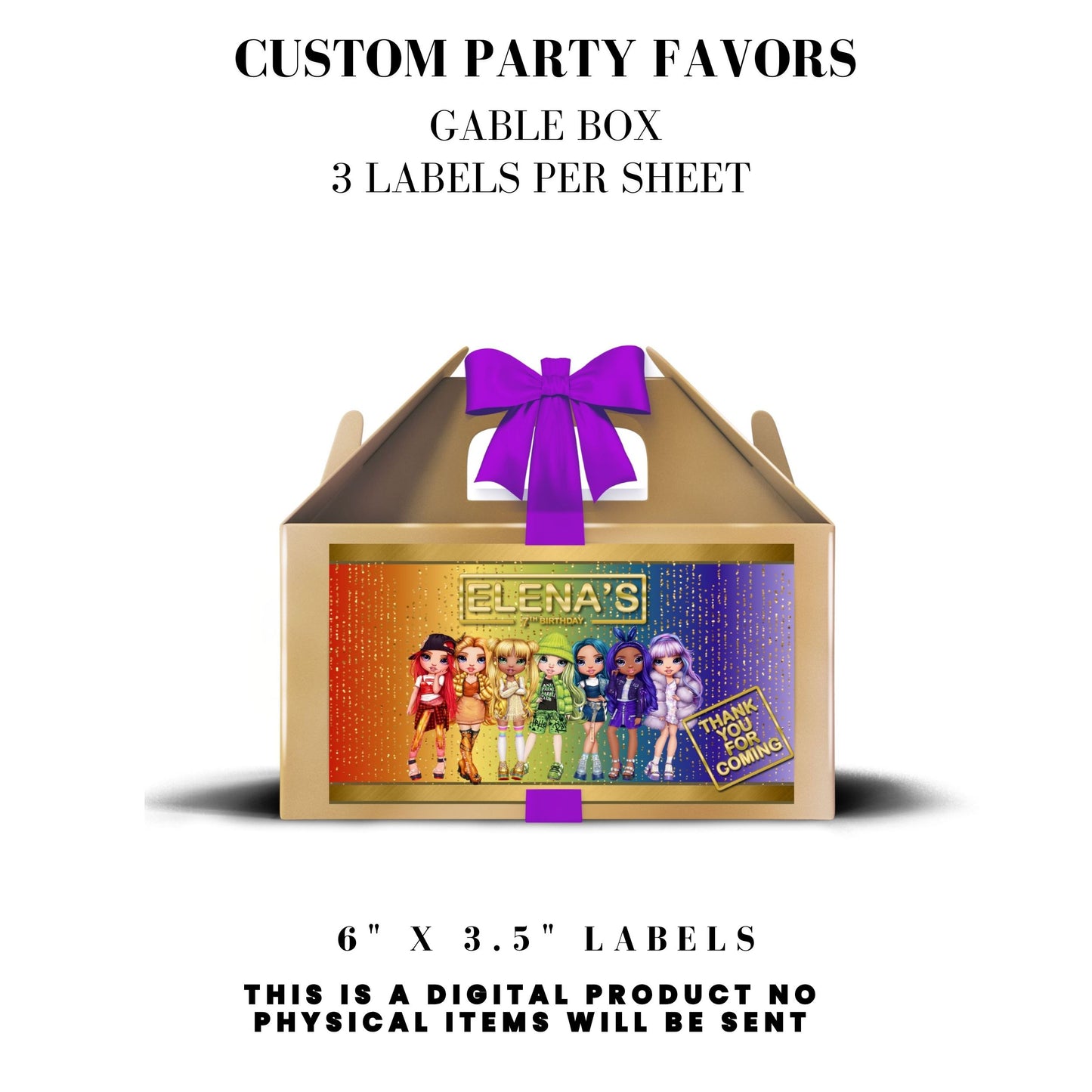 Rainbow High Birthday Party Favors DFY