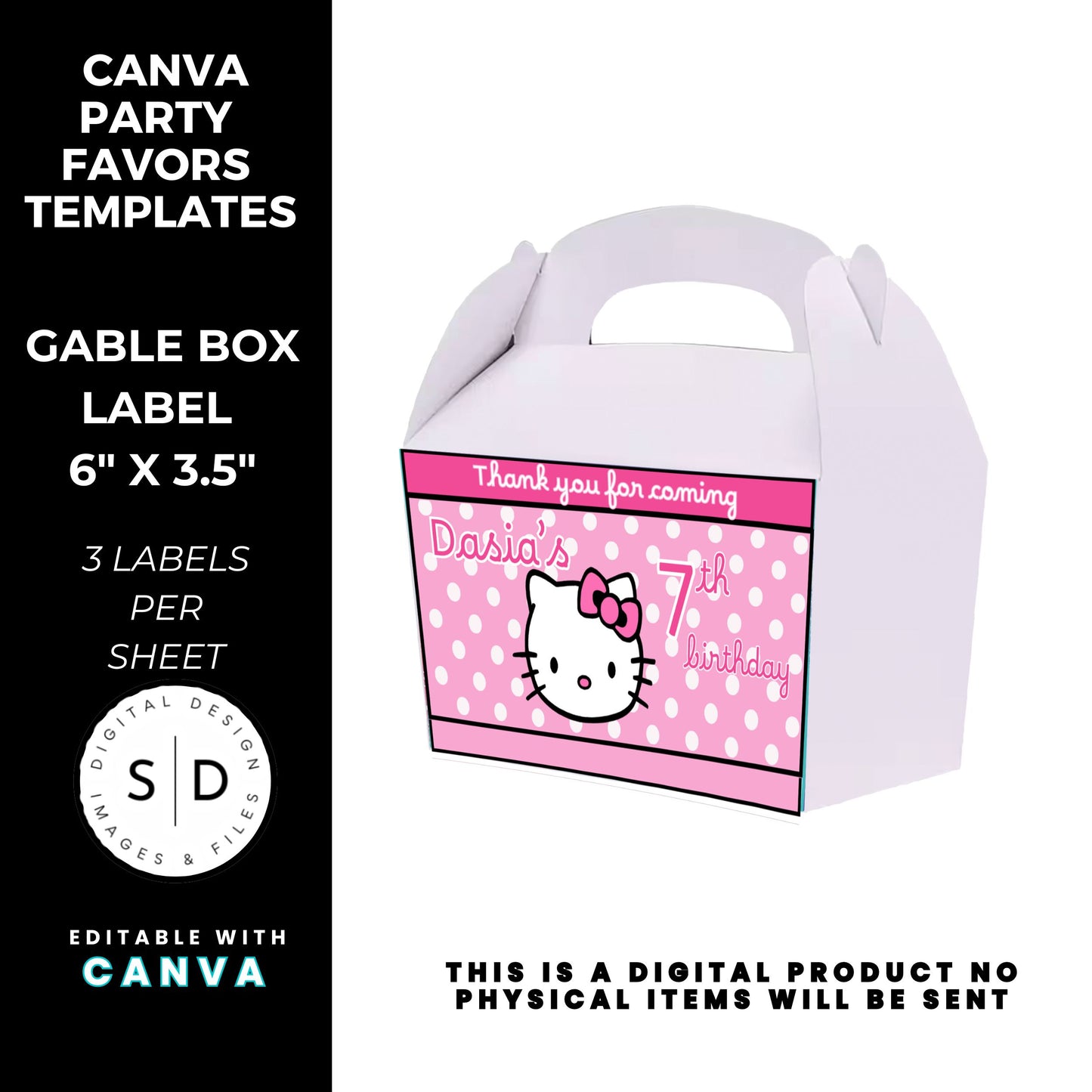 Kitty Birthday Party Favor Templates Bundle