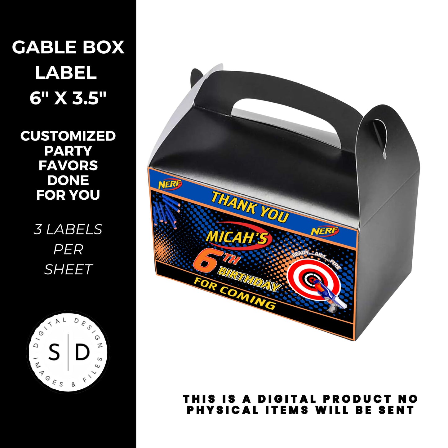 Nerf Ready Aim Fire Birthday Party Favors DFY