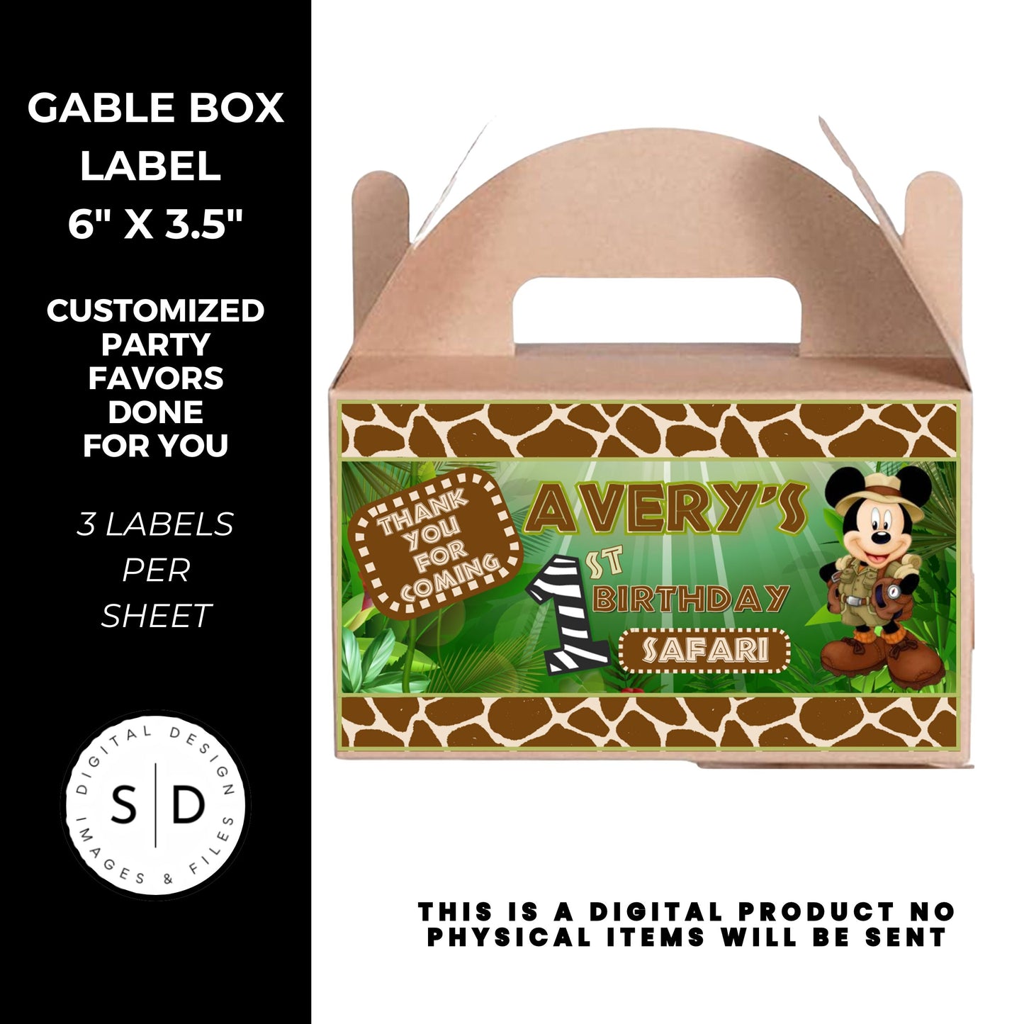 Mouse Safari Birthday Party Favors DFY