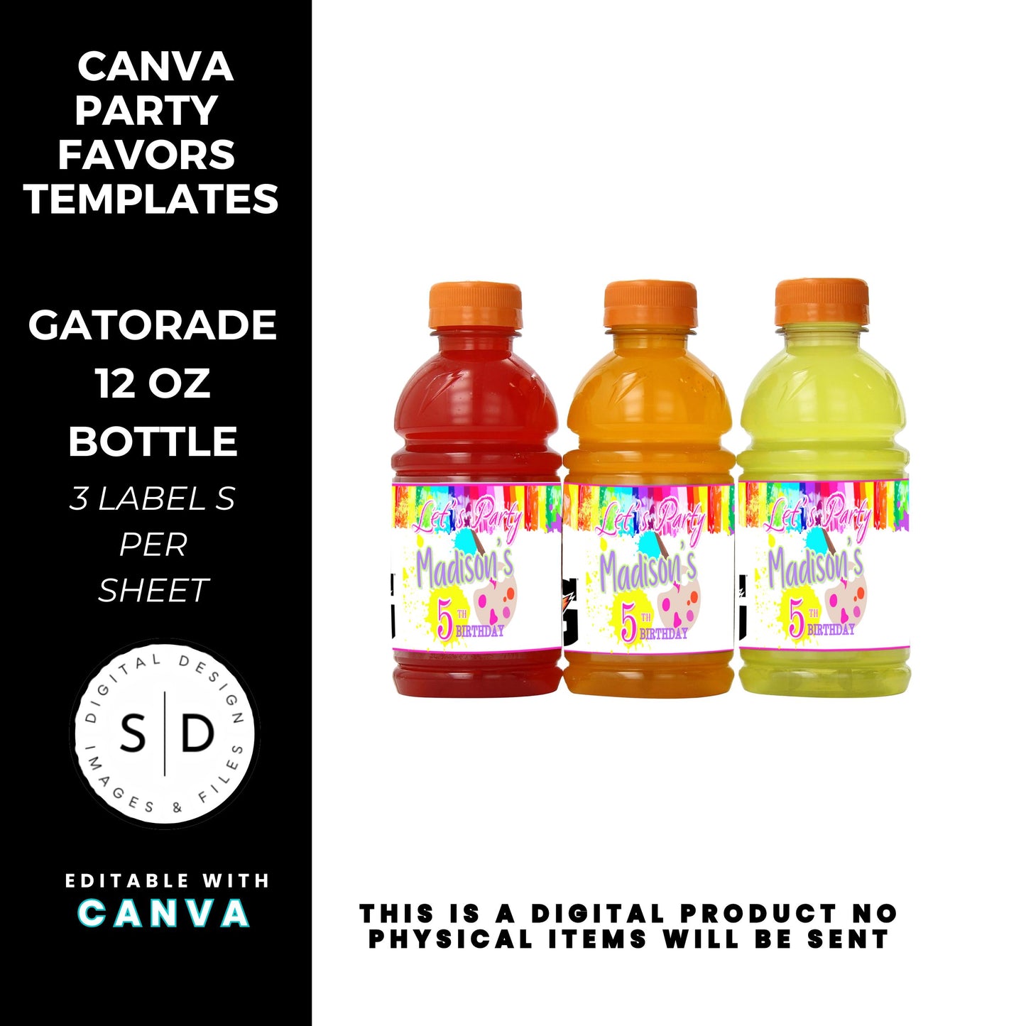 Let's Paint Birthday Party Favor Templates