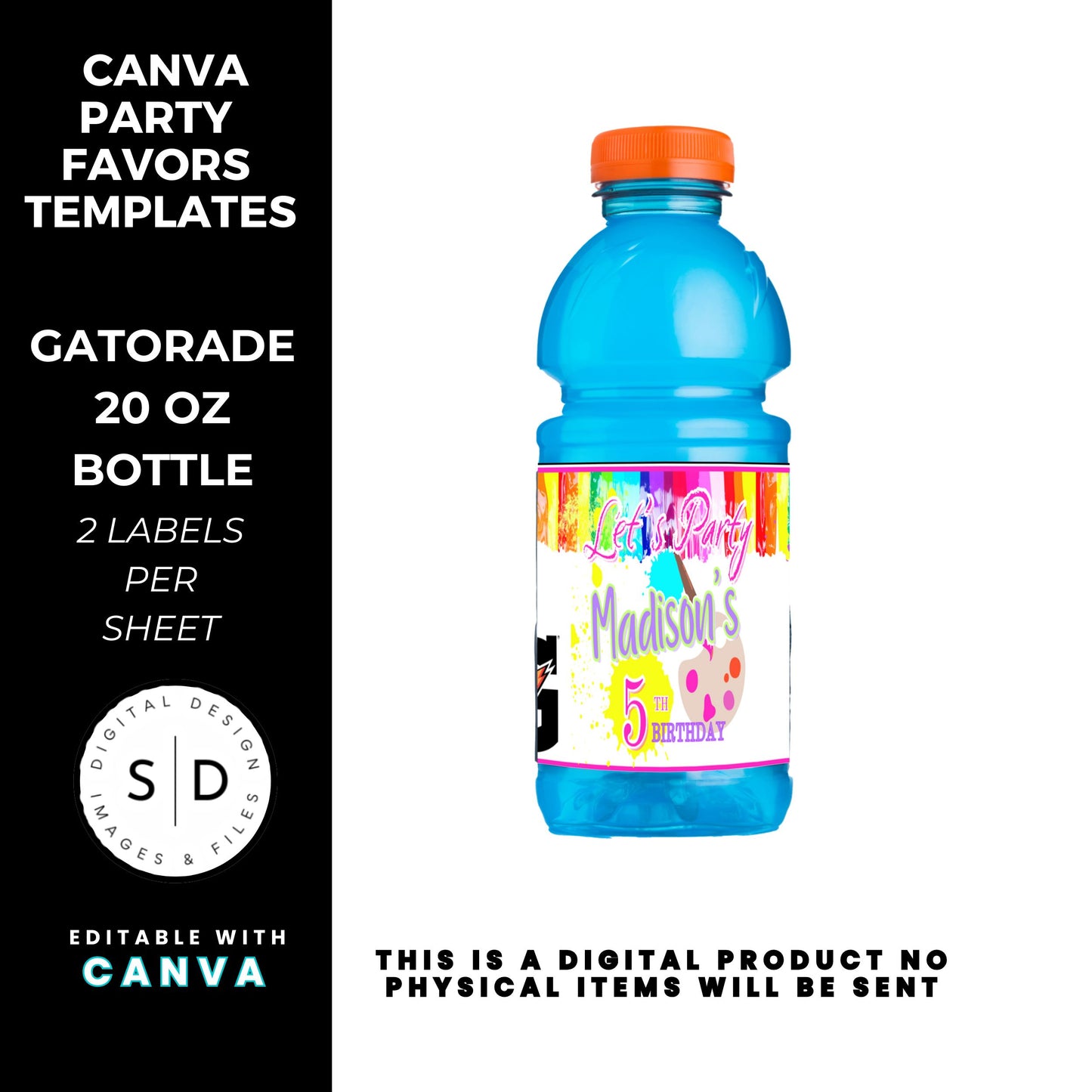 Let's Paint Birthday Party Favor Templates
