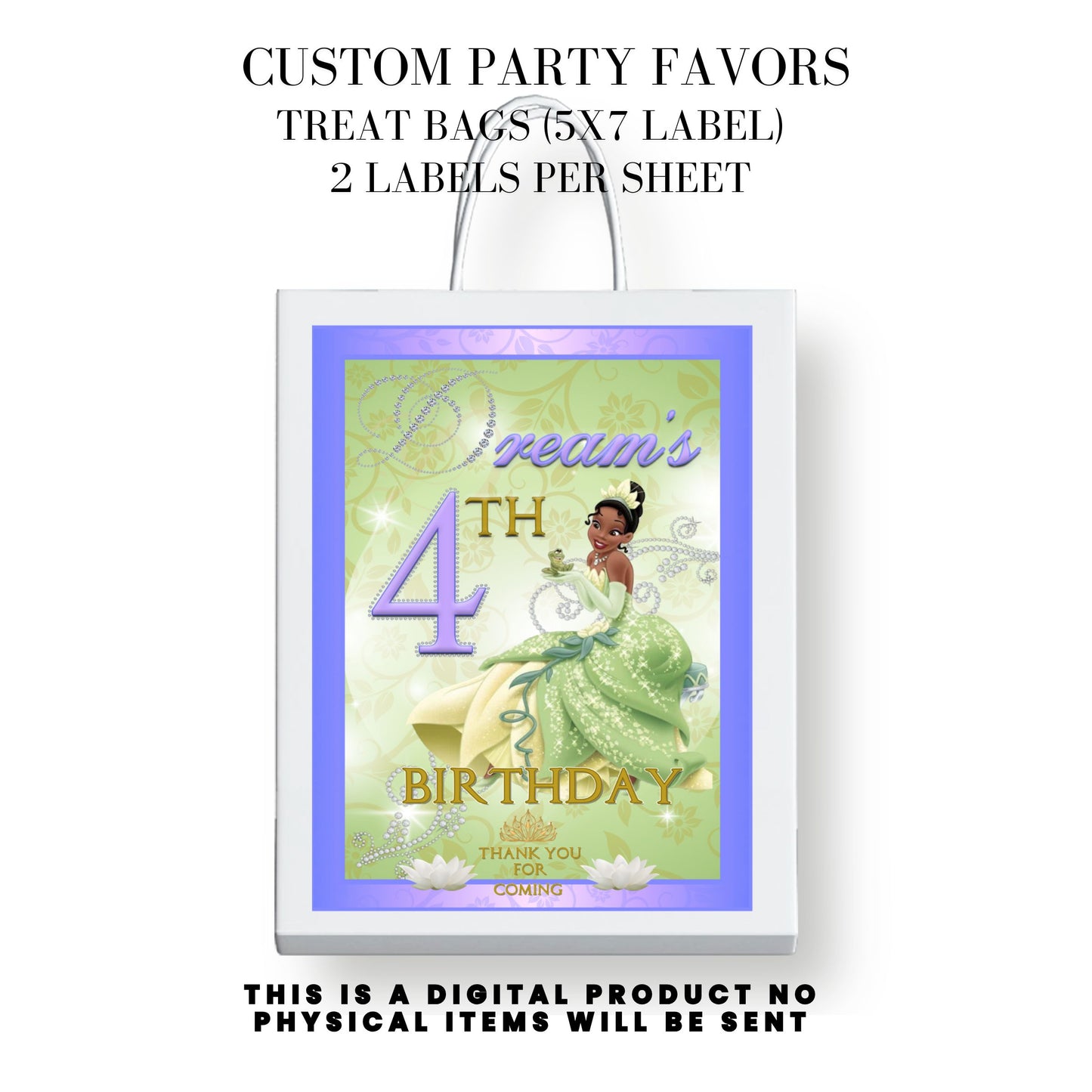 Princess Tiana Printable Favor Designs DFY