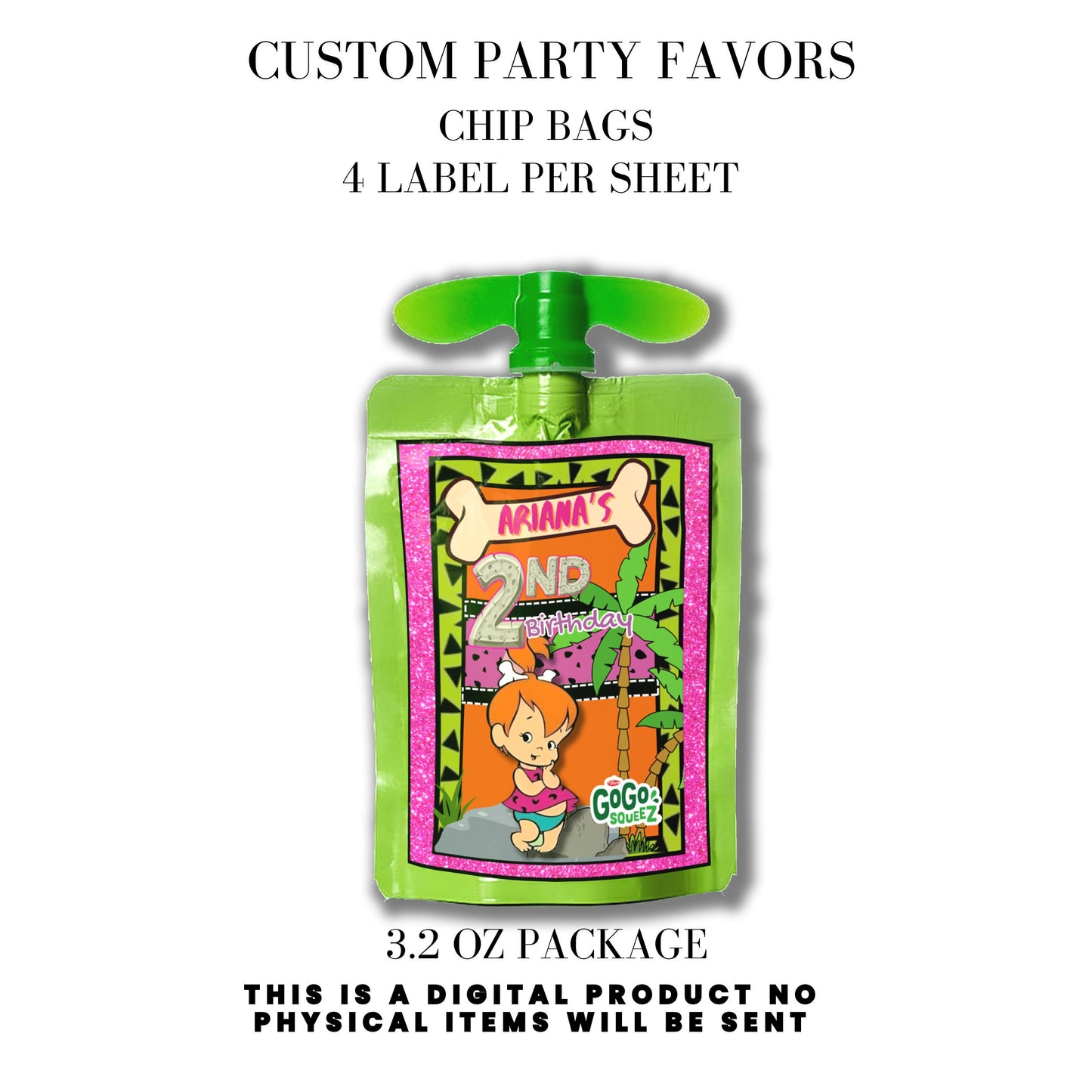 Pebbles & Dino Stone Age Birthday Party Favors DFY