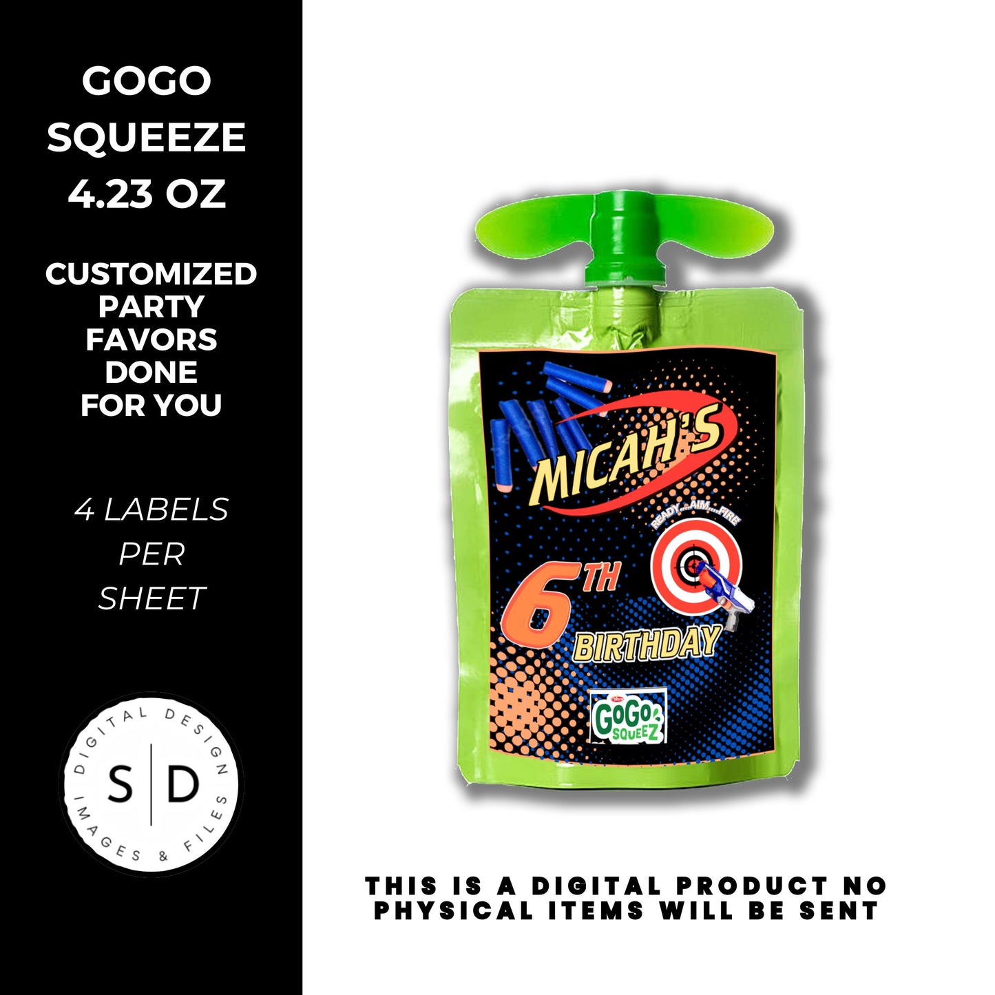 Nerf Ready Aim Fire Birthday Party Favors DFY