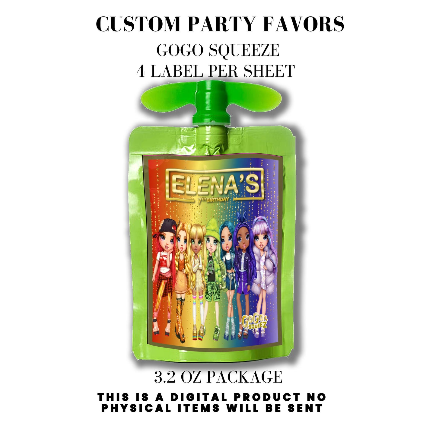 Rainbow High Birthday Party Favors DFY