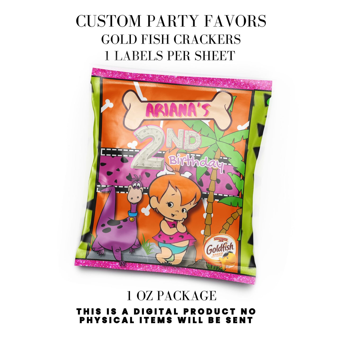 Pebbles & Dino Stone Age Birthday Party Favors DFY
