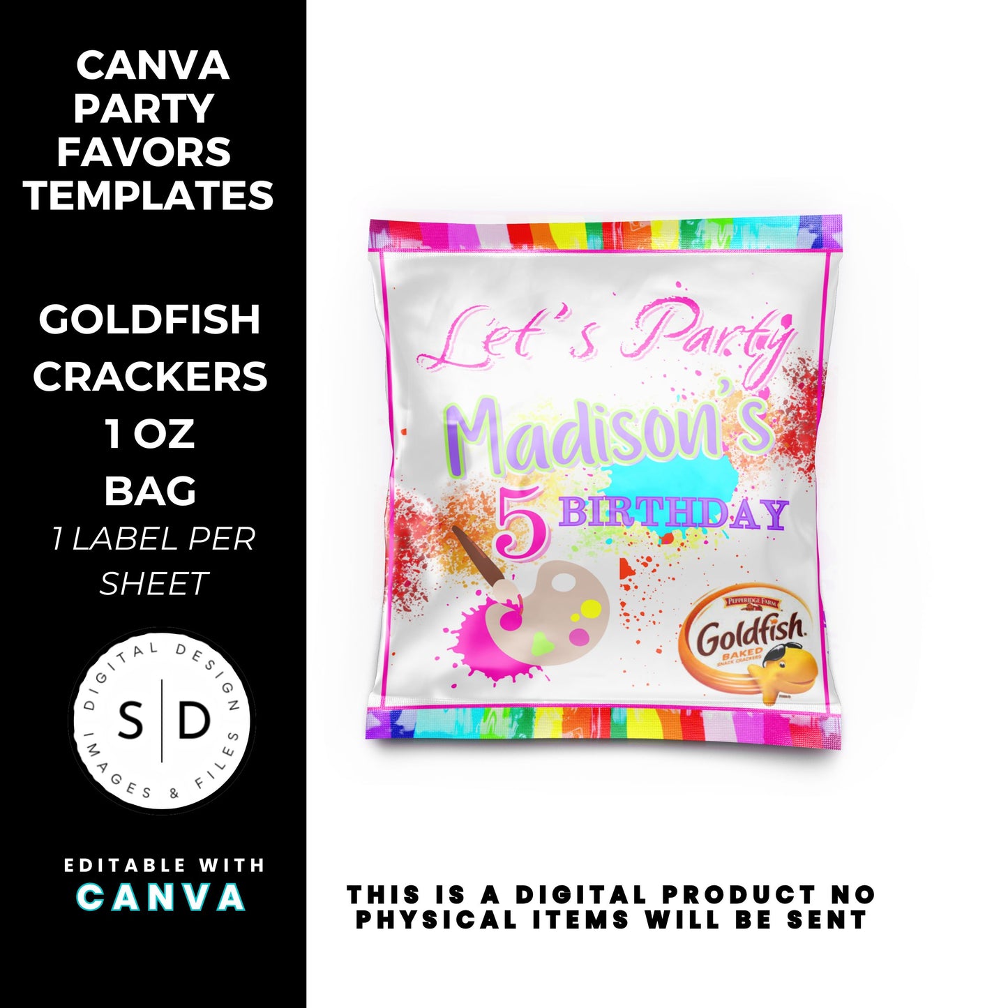 Let's Paint Birthday Party Favor Templates