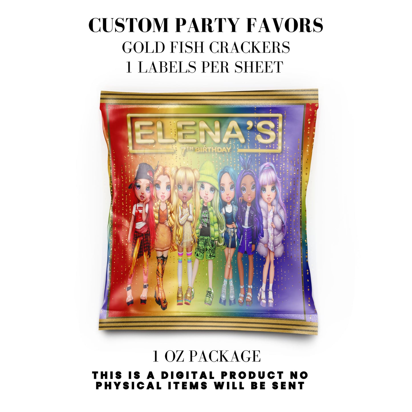 Rainbow High Birthday Party Favors DFY