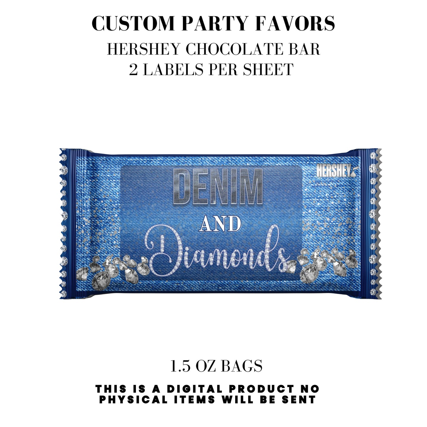 Denim & Diamonds Party Printable Favor Designs DFY