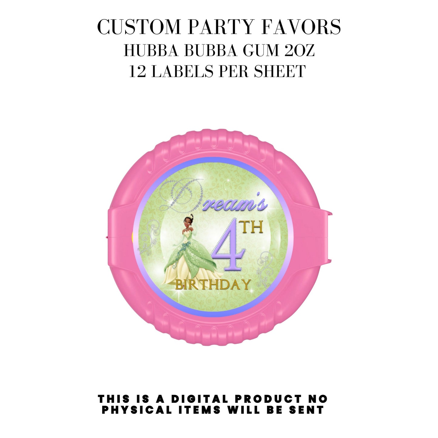 Princess Tiana Printable Favor Designs DFY