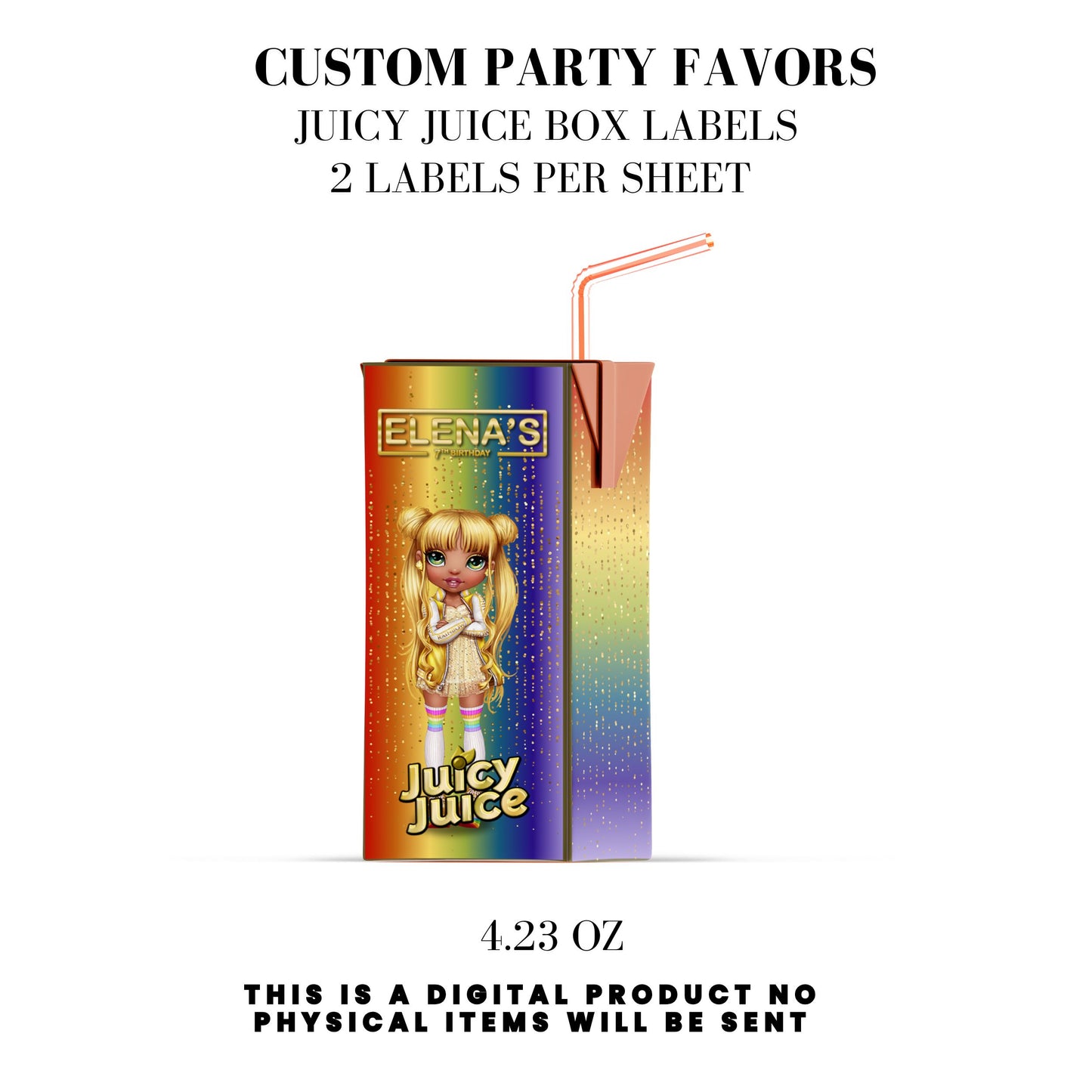 Rainbow High Birthday Party Favors DFY