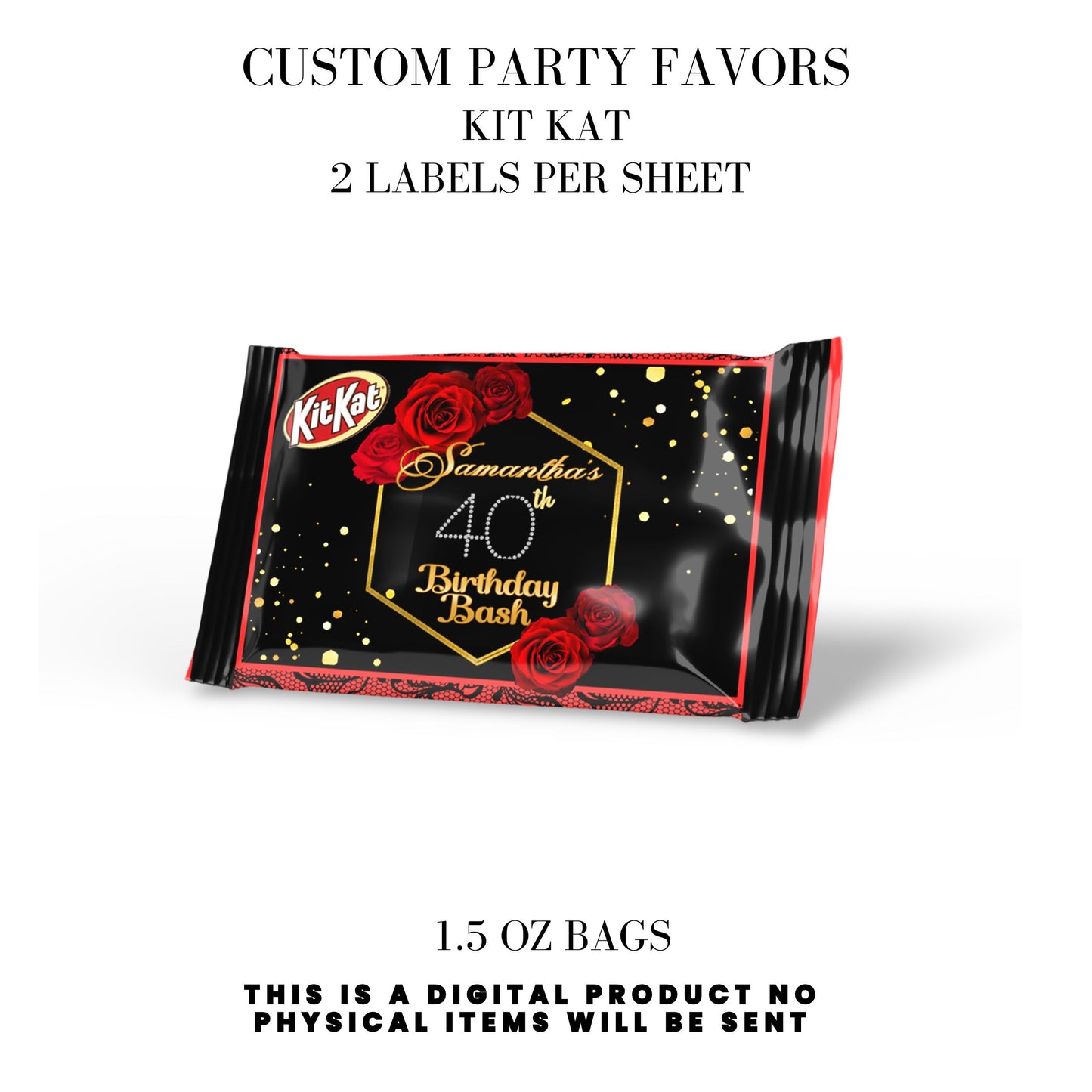 Red Roses & Black Lace Party Favors DFY
