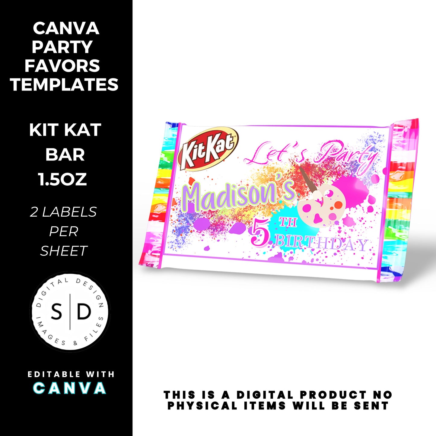 Let's Paint Birthday Party Favor Templates