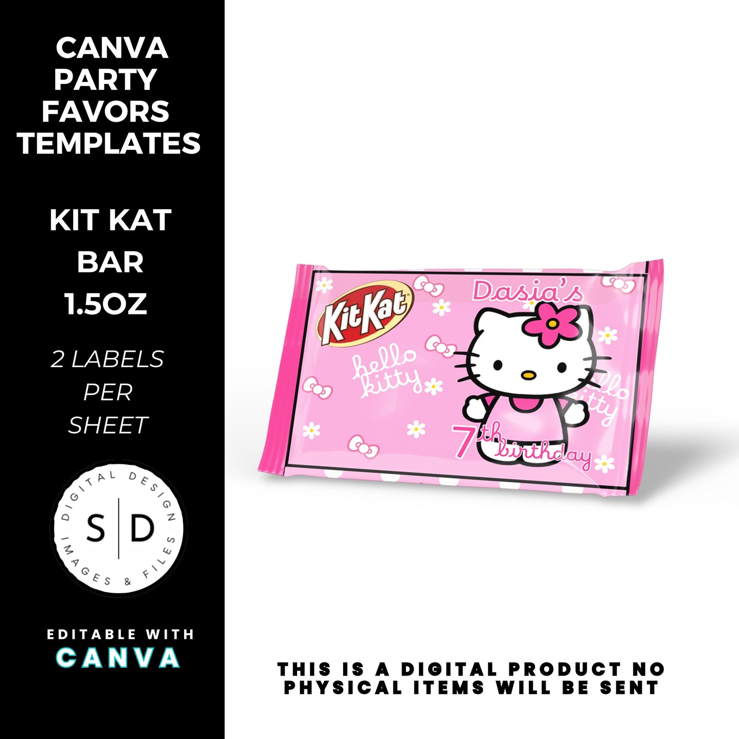 Kitty Birthday Party Favor Templates Bundle