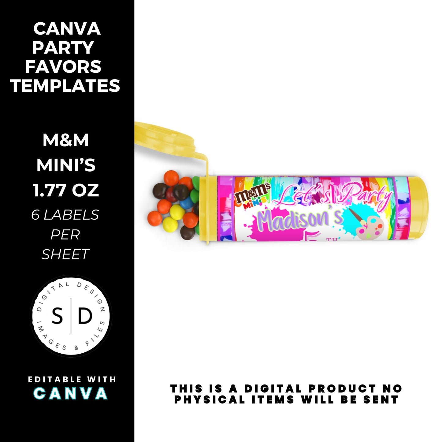 Let's Paint Birthday Party Favor Templates