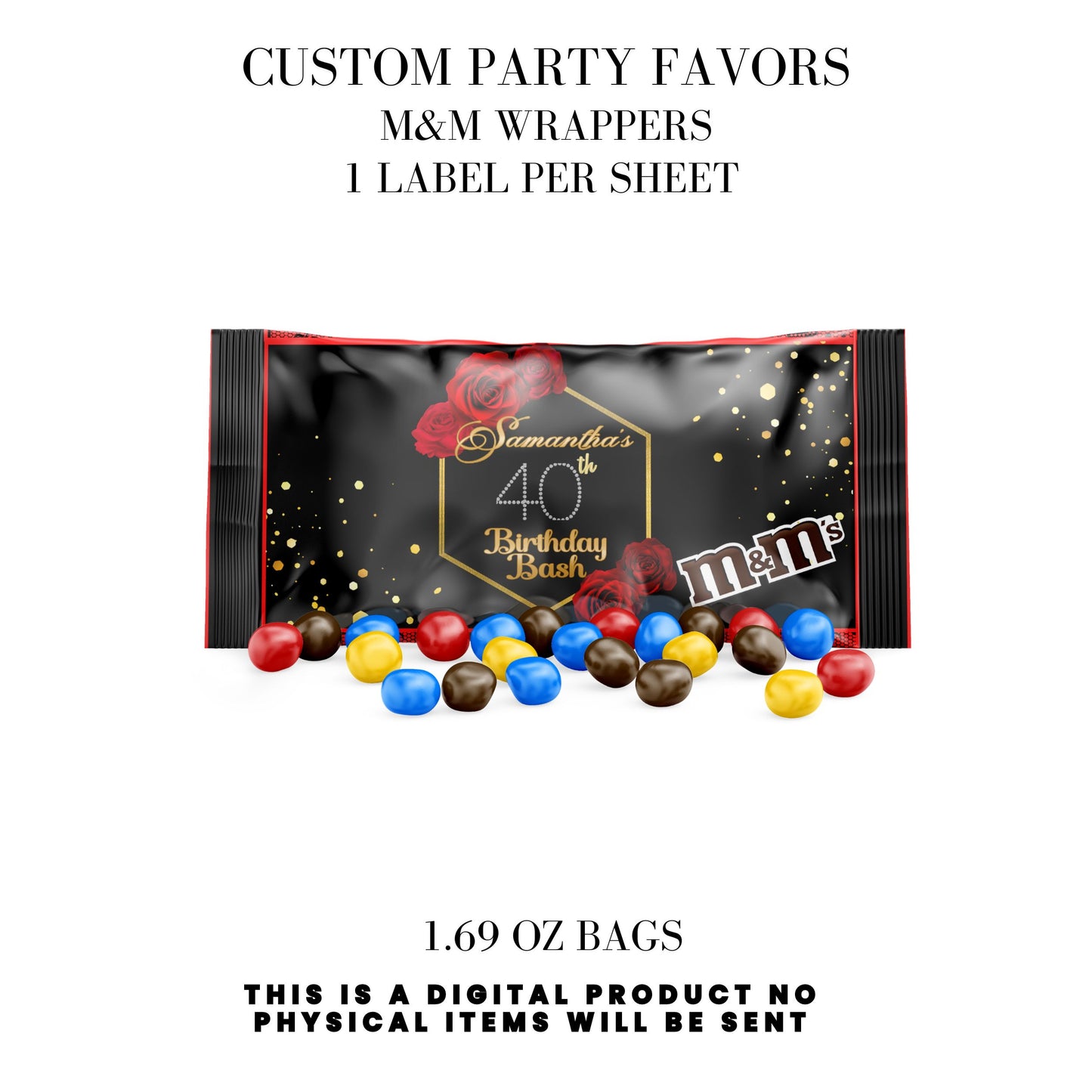 Red Roses & Black Lace Party Favors DFY