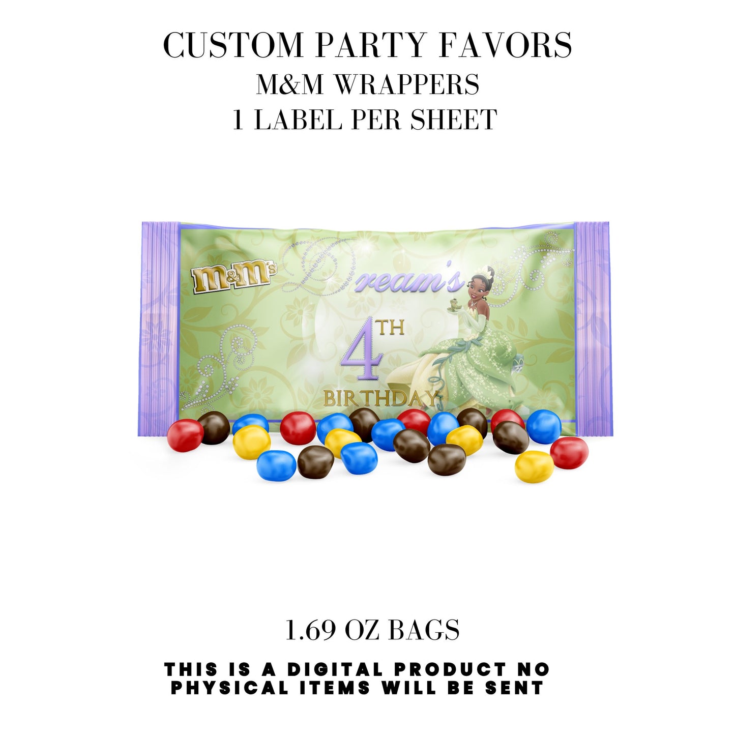 Princess Tiana Printable Favor Designs DFY
