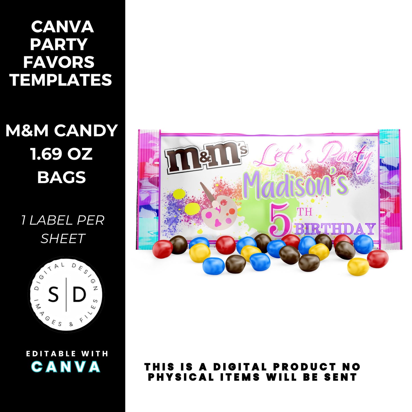 Let's Paint Birthday Party Favor Templates