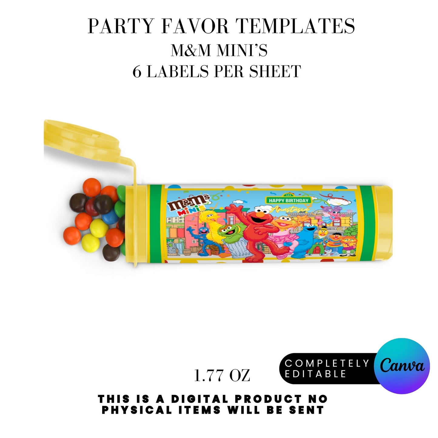 Sesame Street Birthday Party Favors Templates Bundle