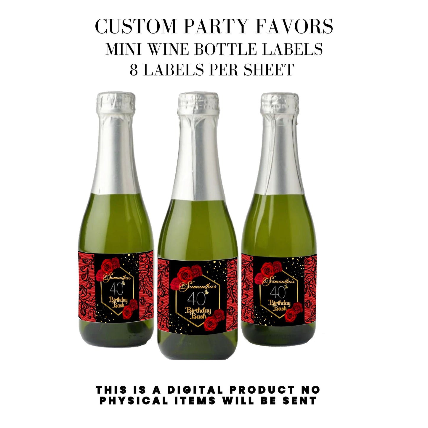 Red Roses & Black Lace Party Favors DFY