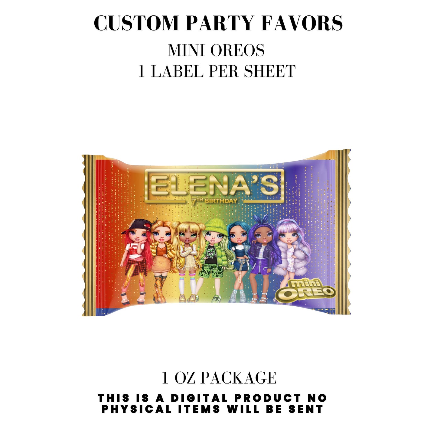 Rainbow High Birthday Party Favors DFY