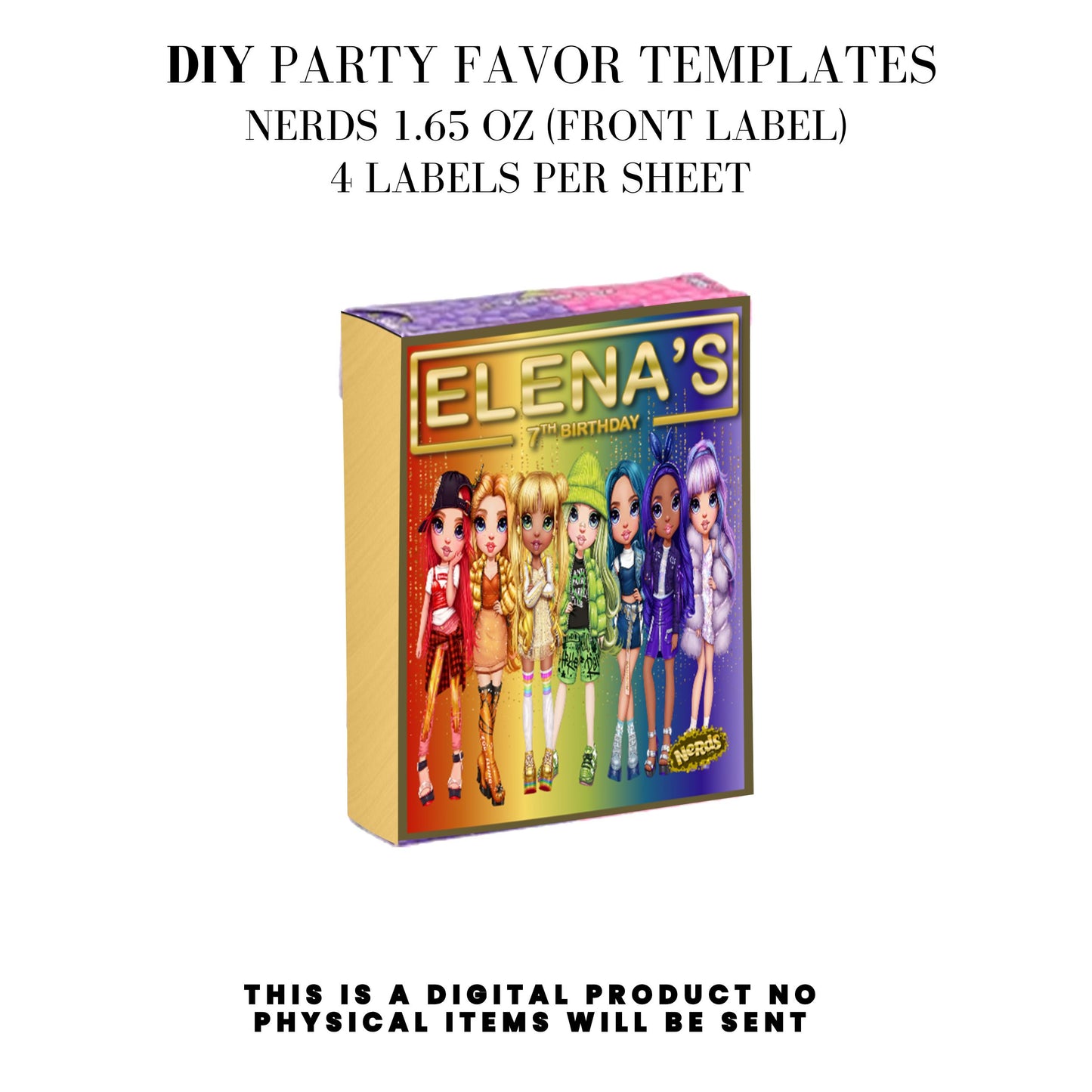Rainbow High Birthday Party Favors DFY