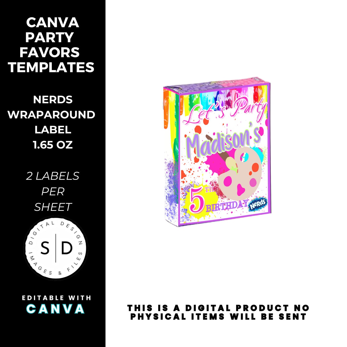 Let's Paint Birthday Party Favor Templates