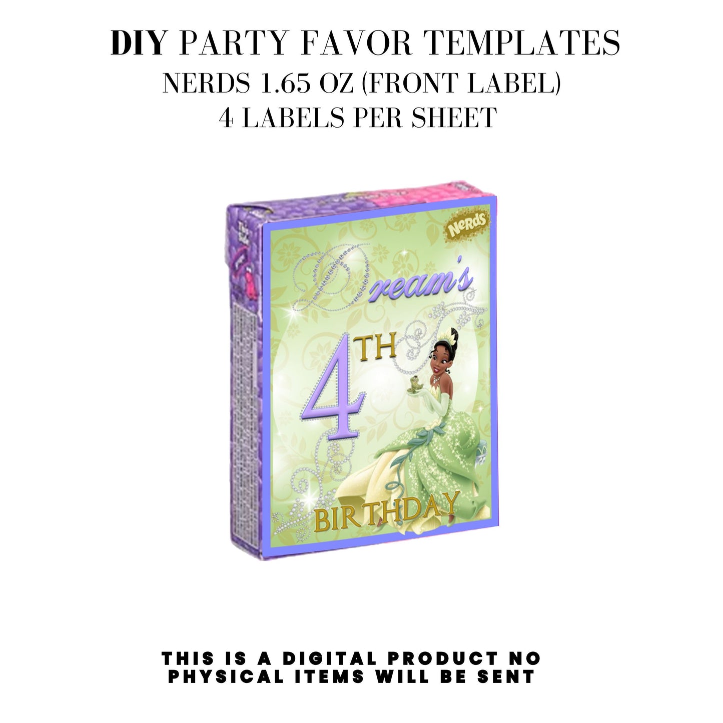 Princess Tiana Printable Favor Designs DFY
