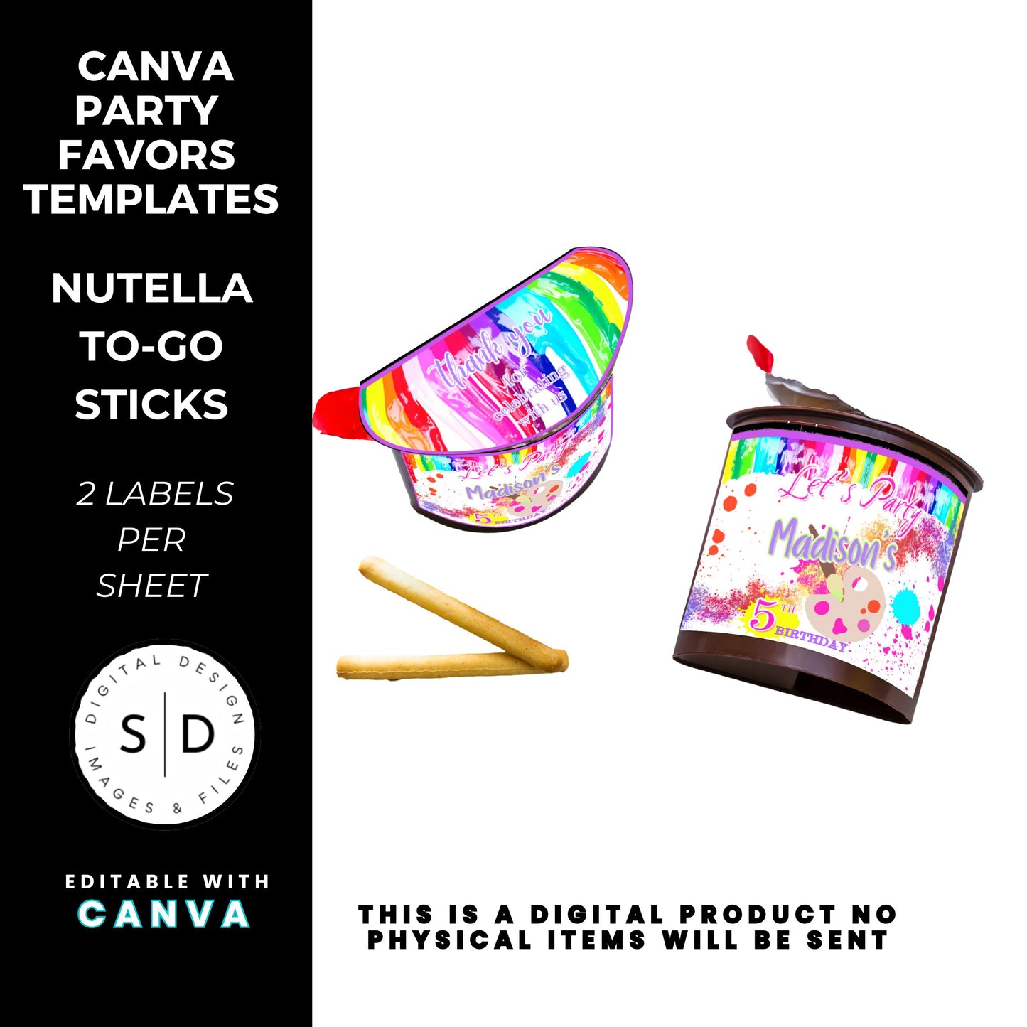 Let's Paint Birthday Party Favor Templates