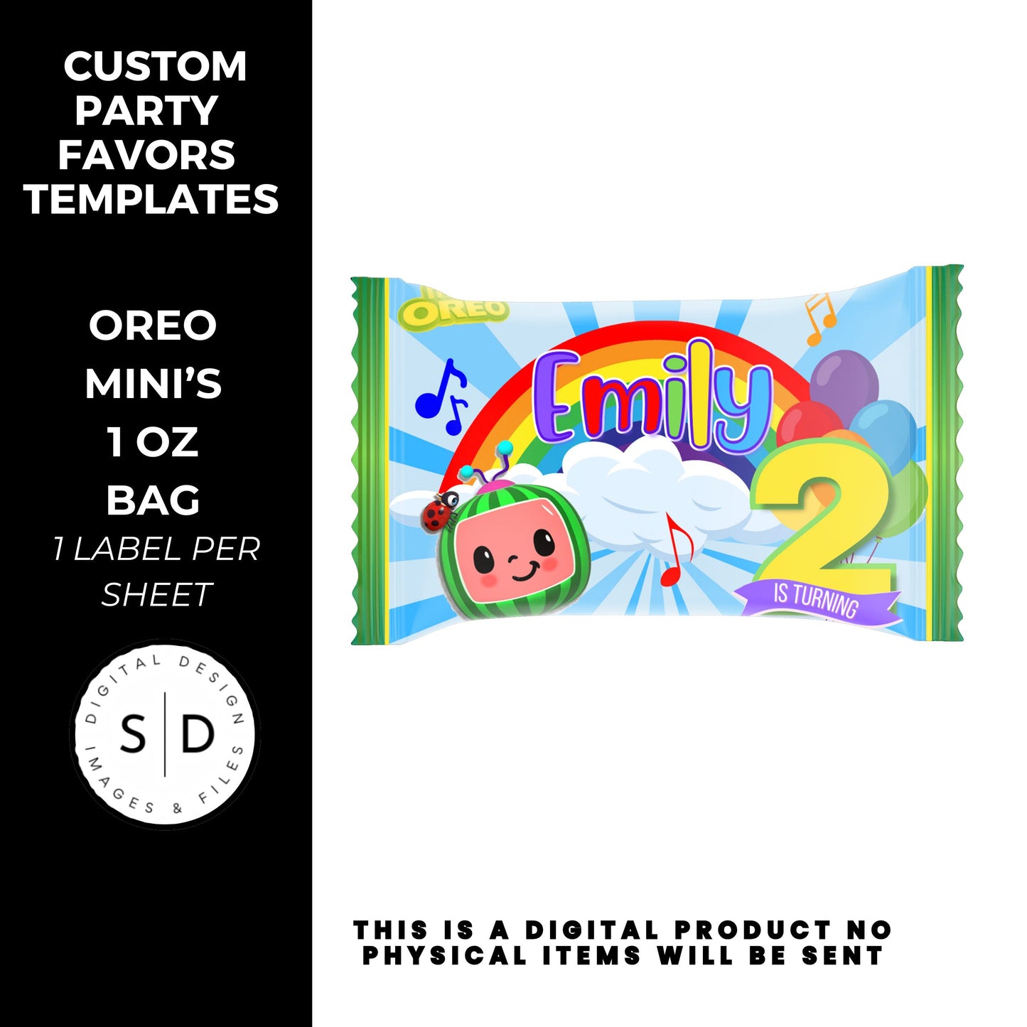 Rainbow Melon Birthday Party Favor Bundle DFY