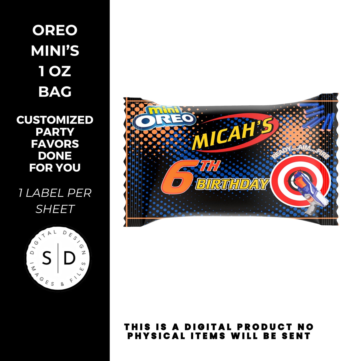 Nerf Ready Aim Fire Birthday Party Favors DFY