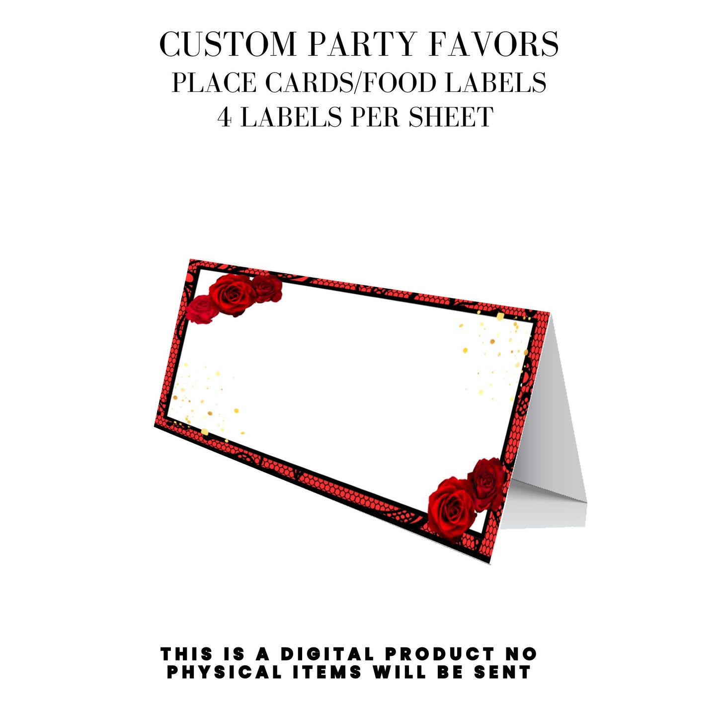 Red Roses & Black Lace Party Favors DFY