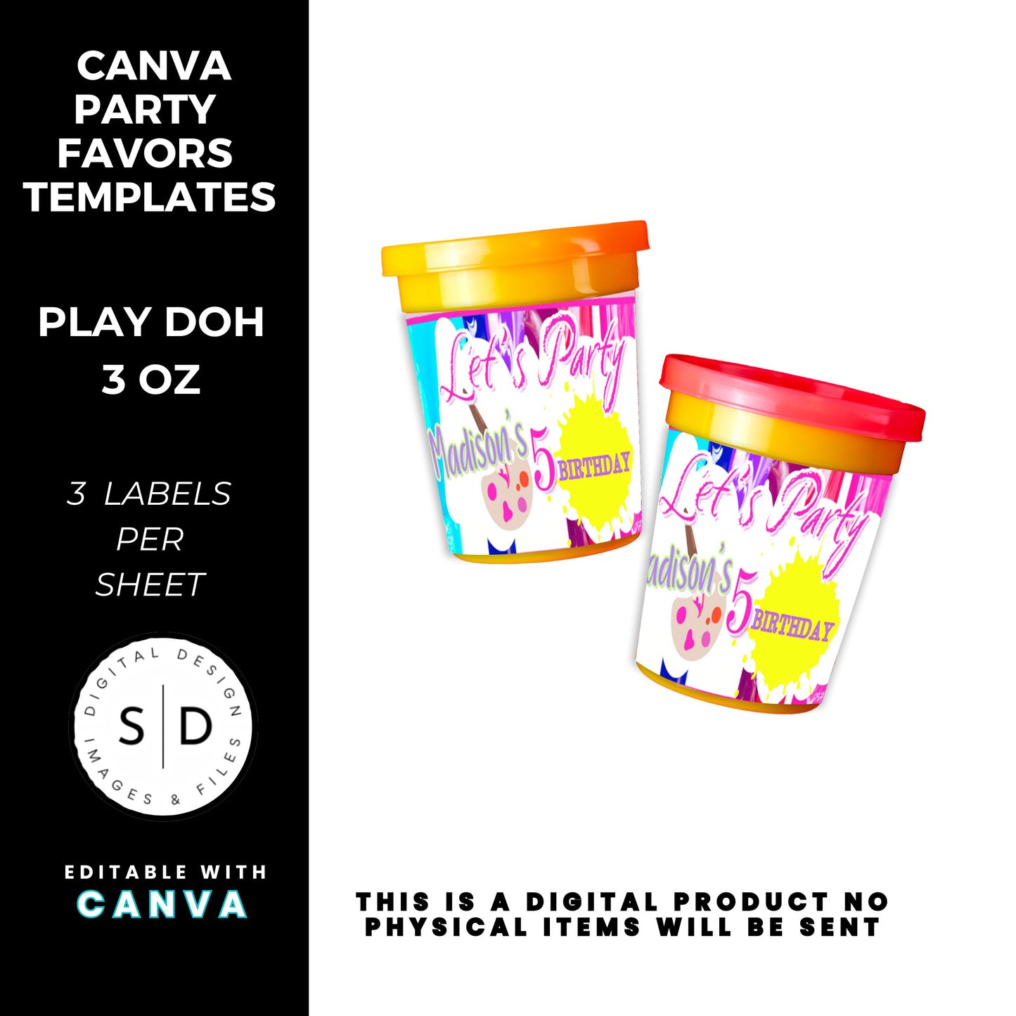 Let's Paint Birthday Party Favor Templates