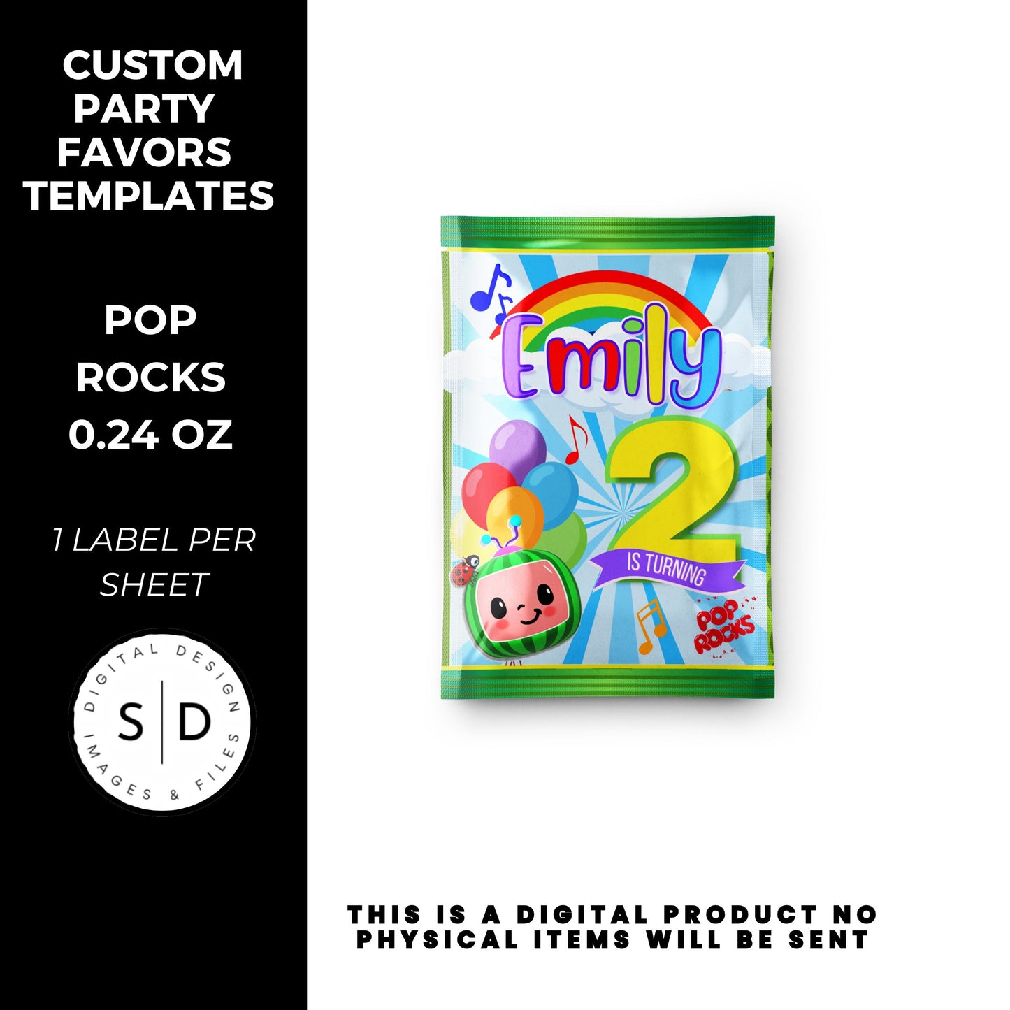 Rainbow Melon Birthday Party Favor Bundle DFY