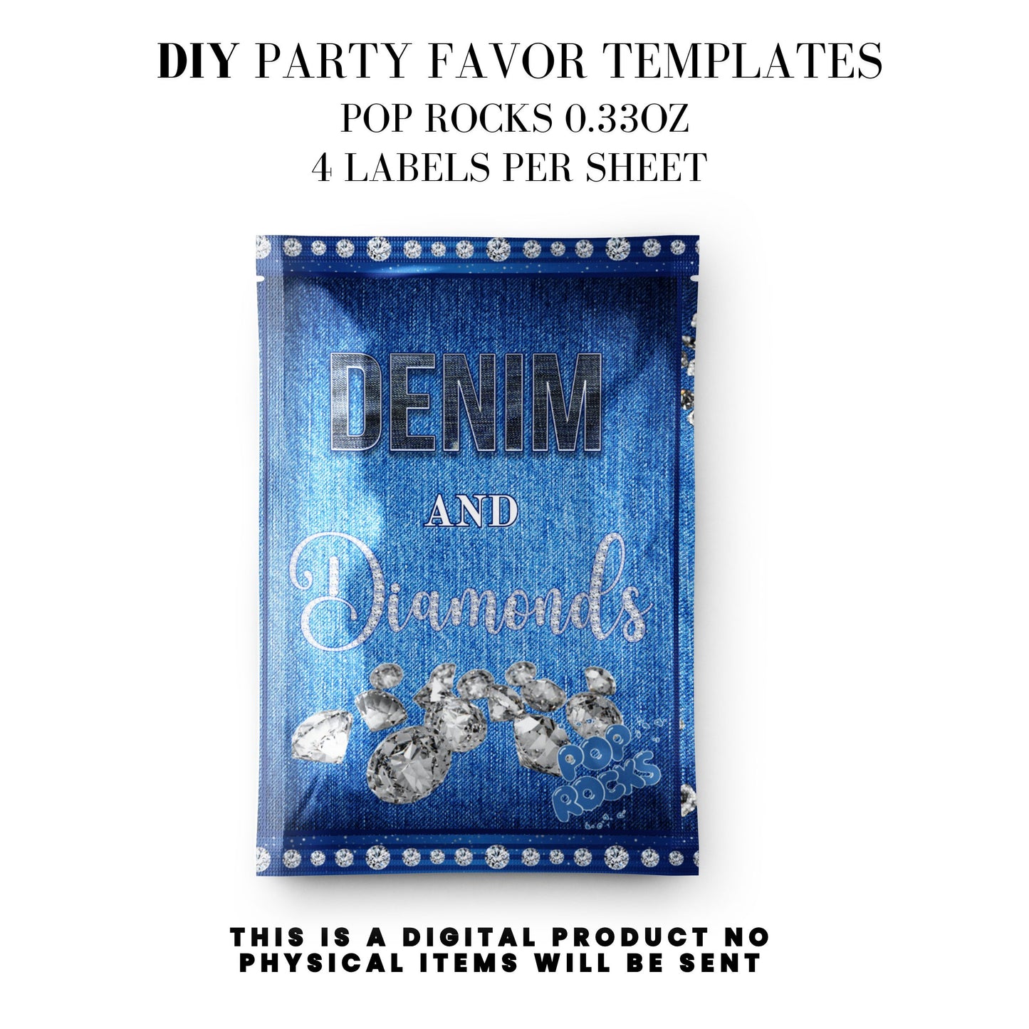 Denim & Diamonds Party Printable Favor Designs DFY