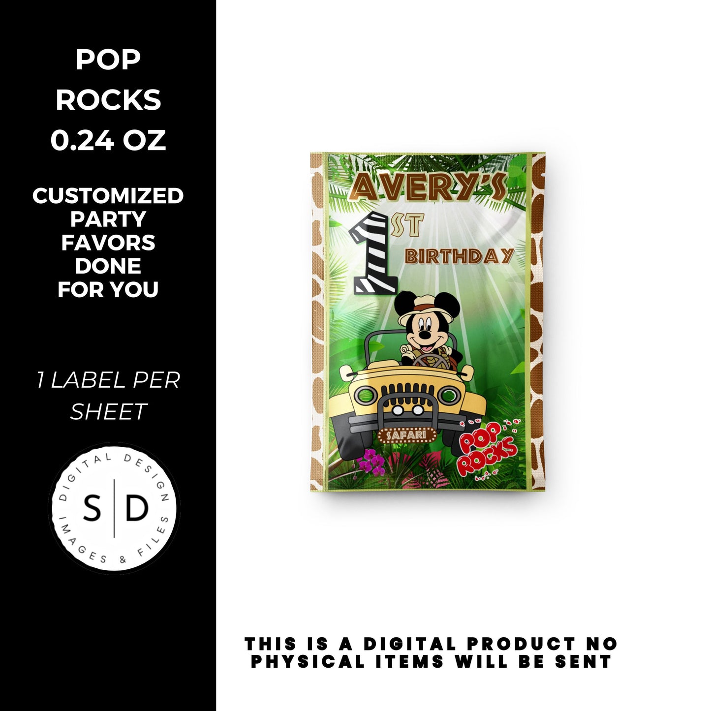 Mouse Safari Birthday Party Favors DFY