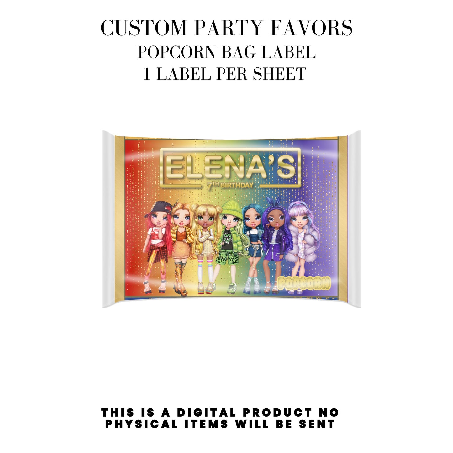 Rainbow High Birthday Party Favors DFY